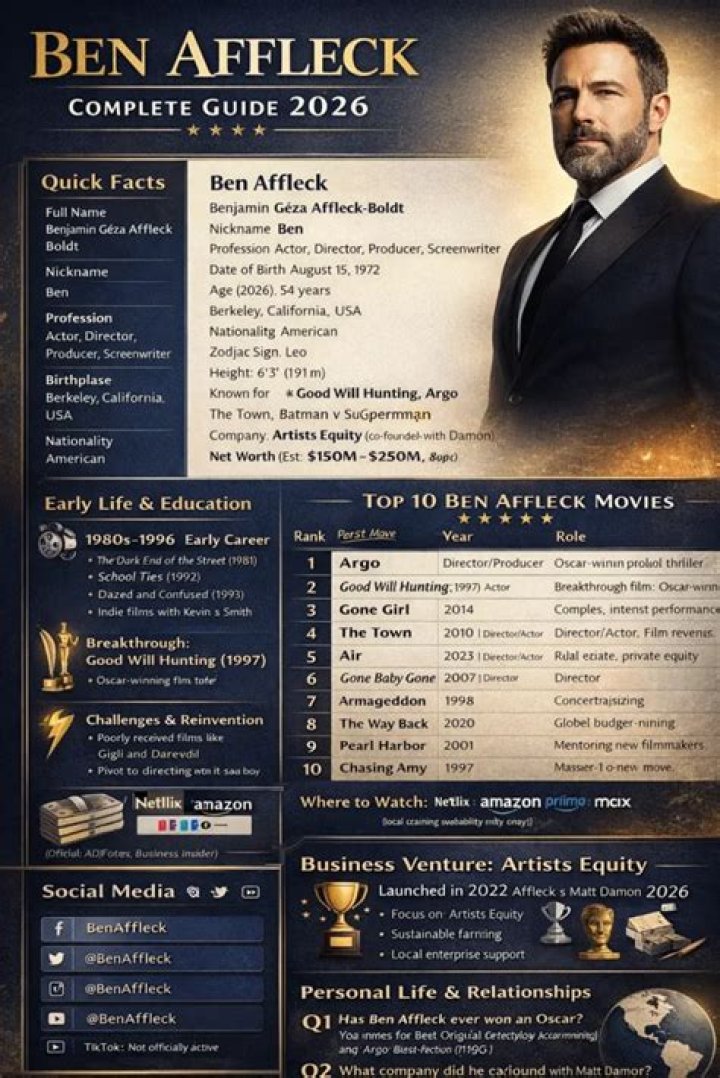 Ben Affleck Biography Infographic